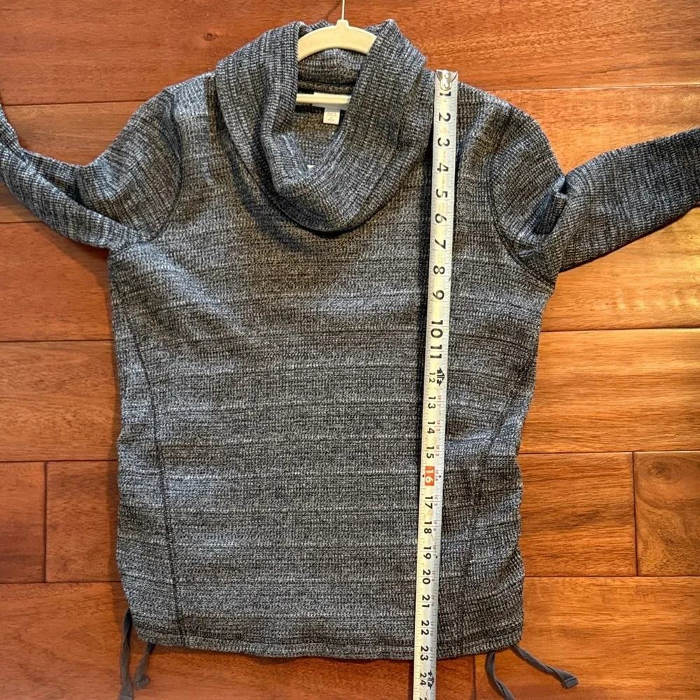 J.Jill Gray Cowl Neck Sweater Knit Pullover with Side Ties Side Small Petite - Picture 7 of 7